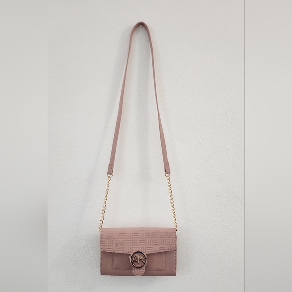 Crossbody Anne Klein Logo Wallet On A Chain Rose Bag - Picture 3 of 16